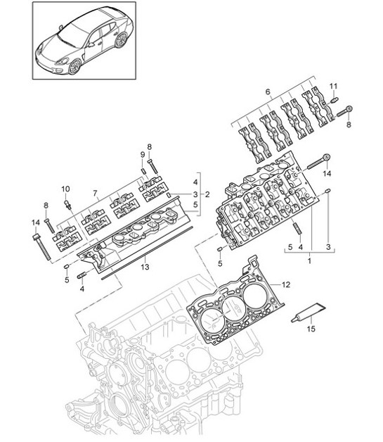 Diagram 103-010 Porsche Panamera 970 MK1 (2009-2013) Engine