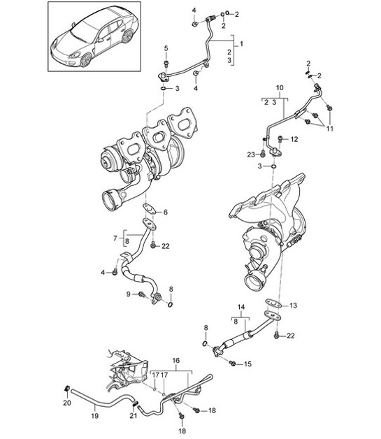 Diagram 202-092 Porsche Panamera 970 MK2 (2014-2016) Fuel System, Exhaust System