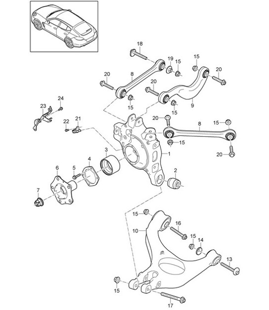 Diagram 501-000 Porsche Panamera 970 MK1（2009-2013年） 后轴