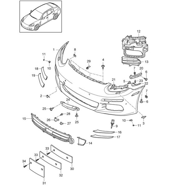 Diagram 802-002 Porsche Panamera 970 MK2 (2014-2016) Body