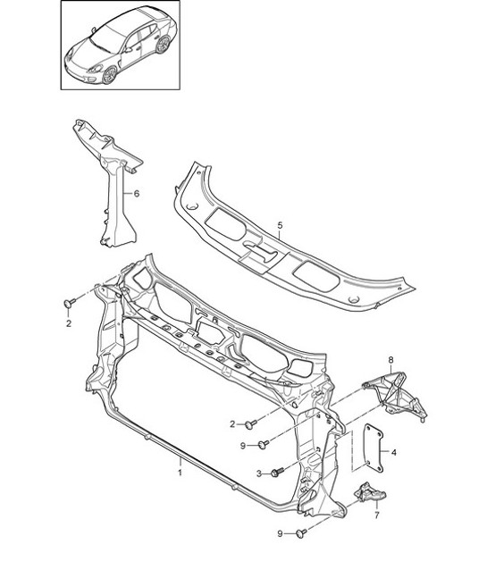 Diagram 802-010 Porsche Panamera 970 MK1 (2009-2013) Body