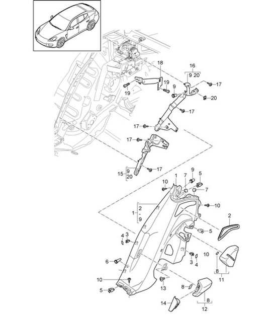 Diagram 807-030 Porsche Panamera 970 MK1 (2009-2013) Body