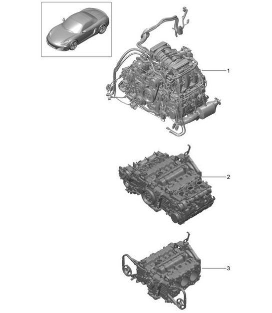 Diagram 101-000 Porsche Boxster 986/987/981 (1997-2016) Moteur