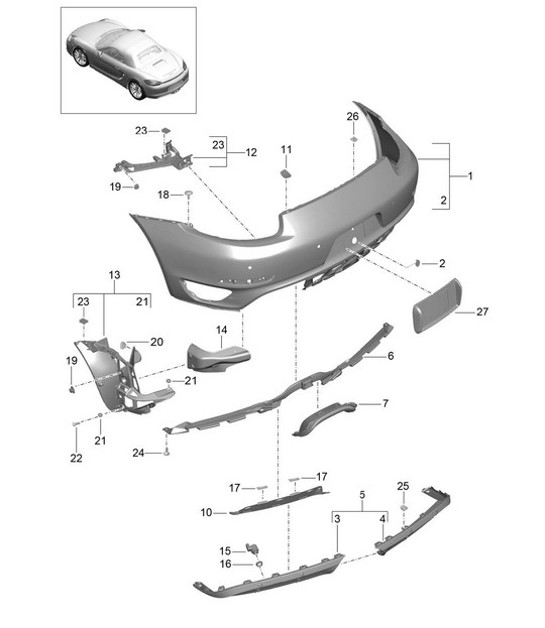 Diagram 802-011 Porsche Boxster 986/987/981 (1997-2016) Body