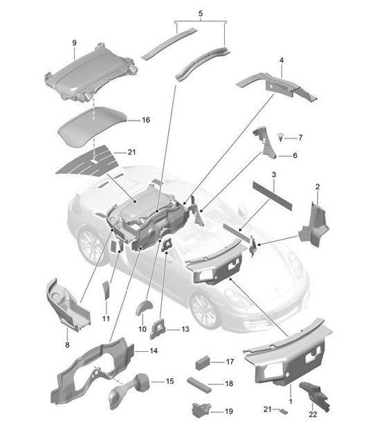 Diagram 807-080 Porsche Boxster 986/987/981 (1997-2016) Body