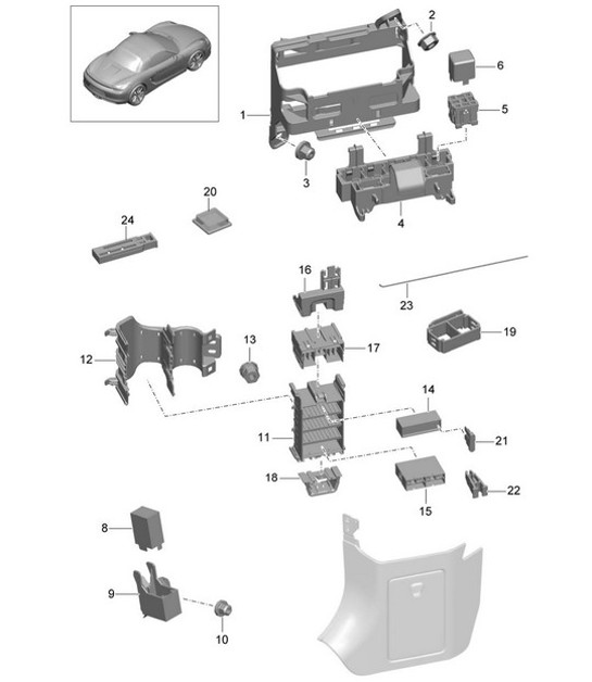 Diagram 902-000 Porsche Boxster 986/987/981 (1997-2016) Electrical equipment