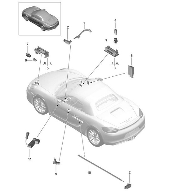 Diagram 903-004 Porsche Boxster 986/987/981 (1997-2016) Electrical equipment