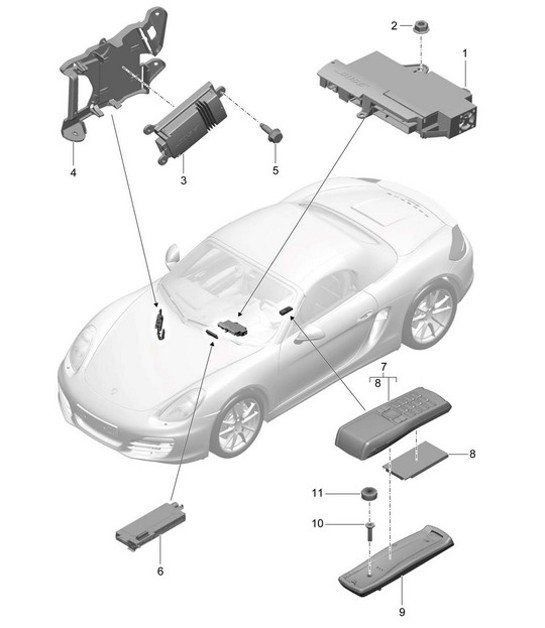 Diagram 911-010 Porsche Boxster 986/987/981 (1997-2016) Electrical equipment