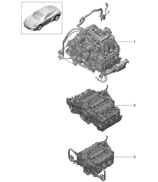 Diagram 101-000 Porsche Cayman 987C/981C (2005-2016) Moteur