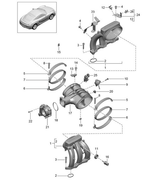 Diagram 107-010 Porsche Cayman 987C/981C (2005-2016) Engine