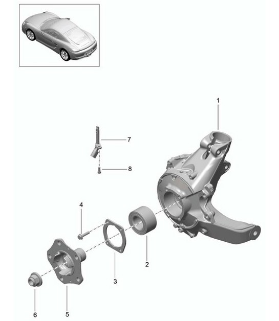 Diagram 501-000 Porsche Cayman 987C/981C (2005-2016) Rear Axle