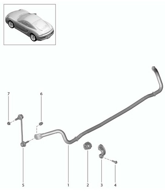 Diagram 501-003 Porsche Cayman 987C/981C (2005-2016) Rear Axle