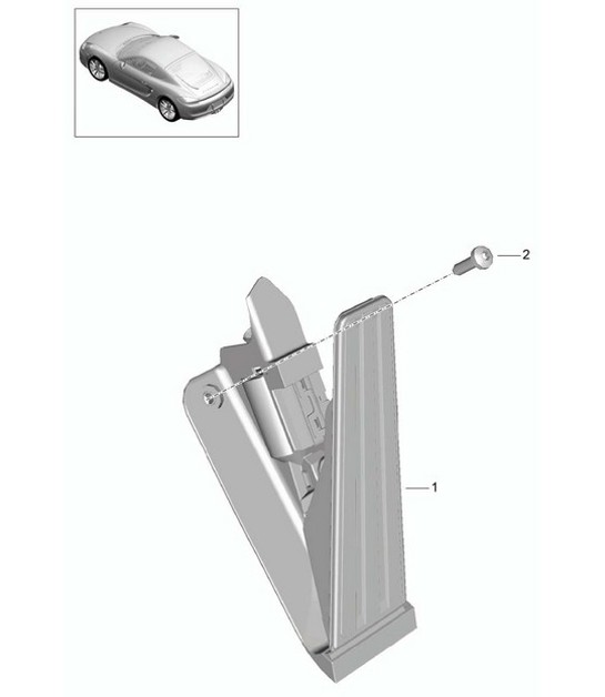 Diagram 702-010 Porsche Cayman 987C/981C (2005-2016) Hand Lever System, Pedal Cluster 