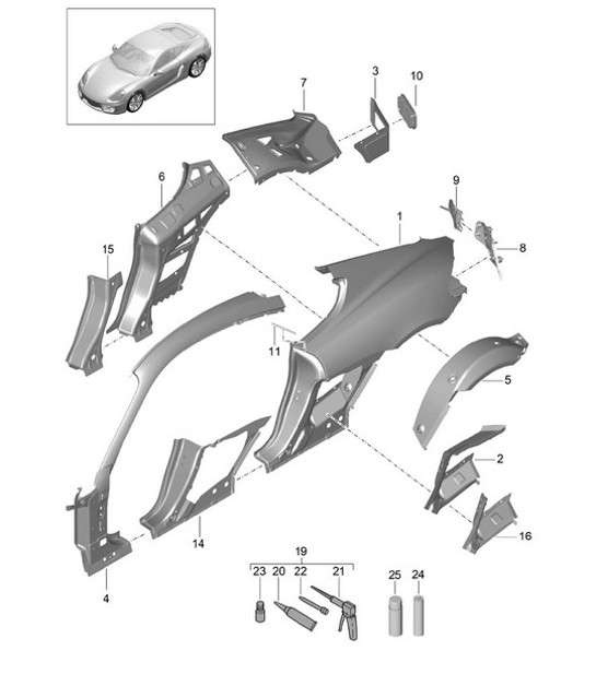 Diagram 801-050 Porsche Cayman 987C/981C (2005-2016) Body