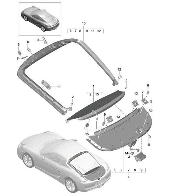 Diagram 807-035 Porsche Cayman 987C/981C (2005-2016) Body