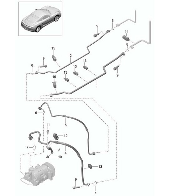 Diagram 813-025 Porsche Cayman 987C/981C (2005-2016) Body