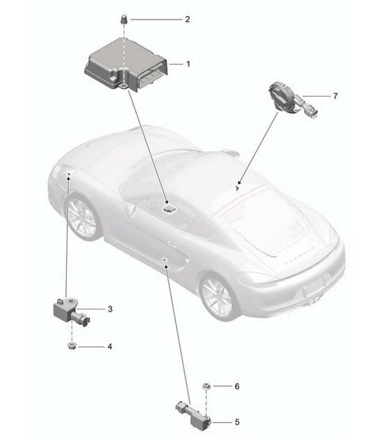 Diagram 901-005 Porsche Cayman 987C/981C (2005-2016) Electrical equipment