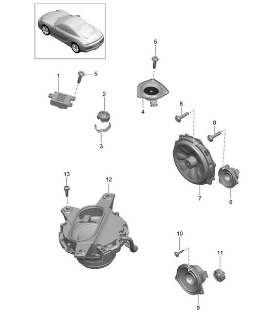 Diagram 911-005 Porsche Cayman 987C/981C (2005-2016) Electrical equipment