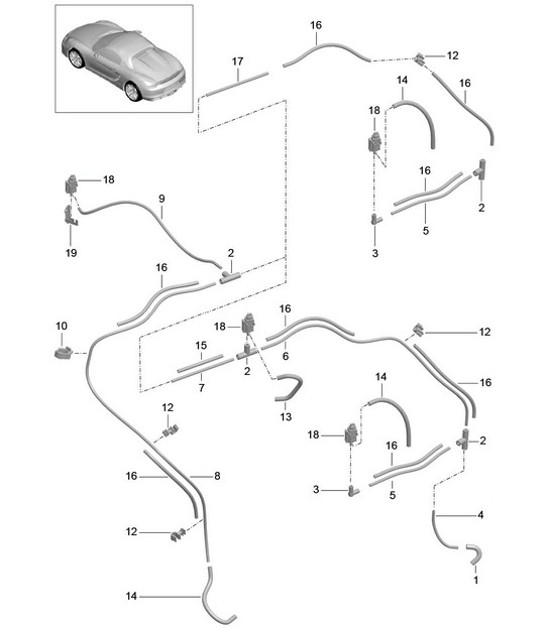 Diagram 107-015 Porsche Boxster 986/987/981 (1997-2016) Engine