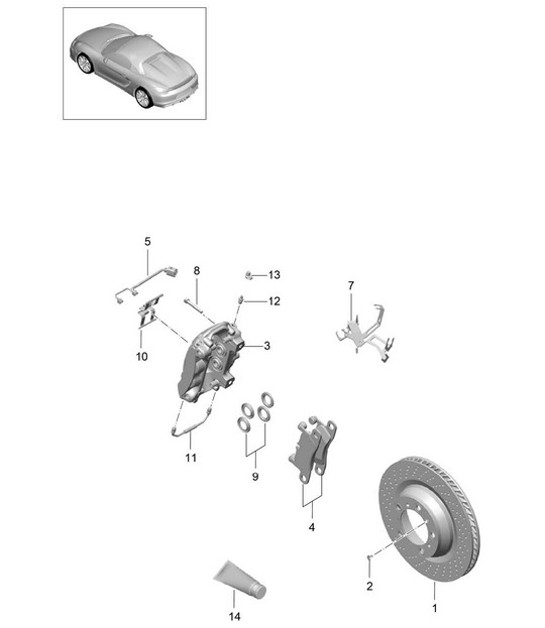 Diagram 603-000 Porsche Boxster 986/987/981 (1997-2016) Wheels, Brakes