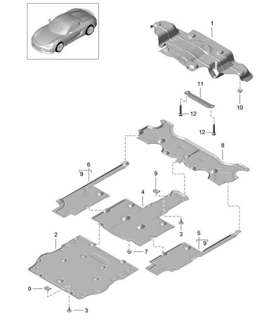 Diagram 801-070 Porsche Boxster 986/987/981 (1997-2016) Body