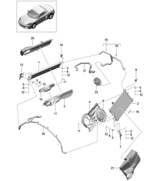 Diagram 105-025 Porsche Boxster 718 (982) 2017>> Engine