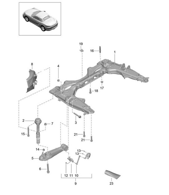 Diagram 401-000 Porsche Boxster 718 (982) 2017>> Front Axle, Steering 