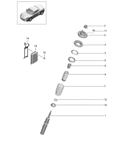 Diagram 402-000 Porsche Boxster 718 (982) 2017>> Assale anteriore, sterzo 