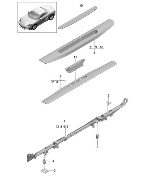 Diagram 807-015 Porsche Boxster 718 (982) 2017>> Karosserie