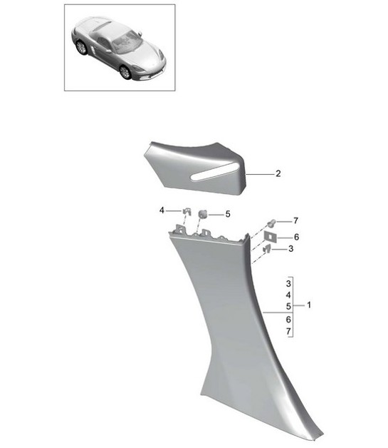 Diagram 807-020 Porsche Boxster 718 (982) 2017>> Body