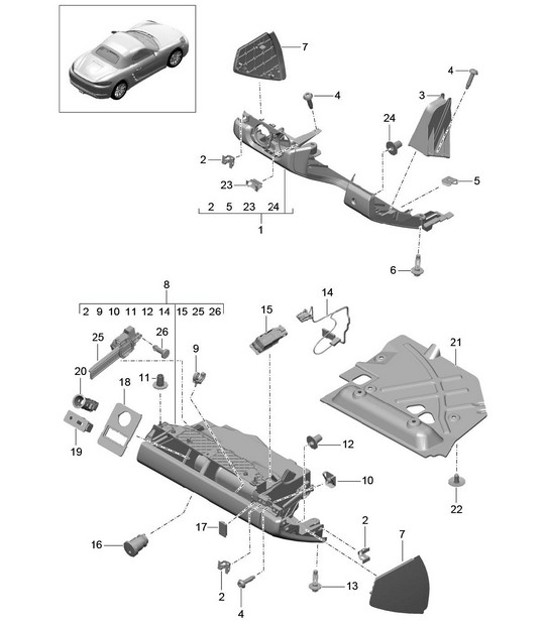 Diagram 809-010 Porsche Boxster 718 (982) 2017>> Body