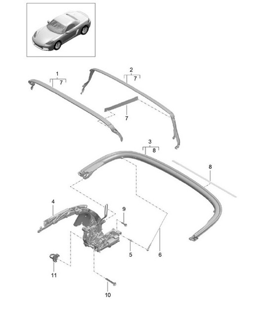 Diagram 811-010 Porsche Boxster 718 (982) 2017>> Body