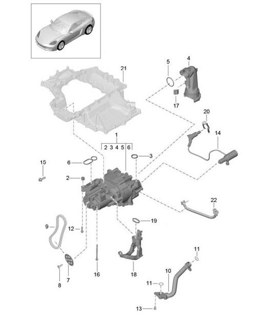 Diagram 104-000 Porsche Cayman 718C (982C) 2017>> Engine