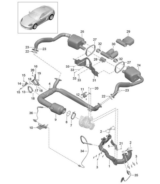 Diagram 202-000 Porsche Cayenne MK3 (958) 2010-2017 Kraftstoffsystem, Abgassystem