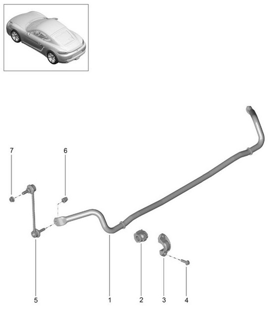 Diagram 502-030 Porsche Cayman 718C (982C) 2017>> Rear Axle