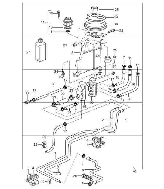 Diagram 105-20 Porsche Boxster 986/987/981 (1997-2016) Engine