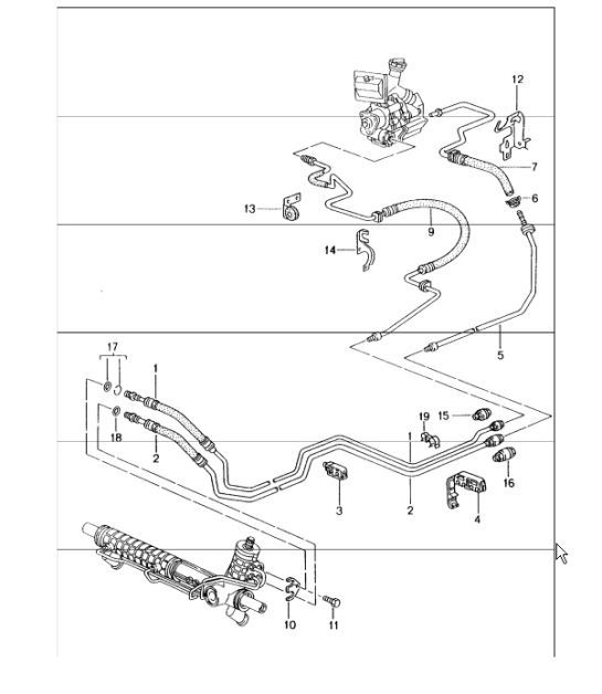 Diagram 403-01 Porsche Boxster 986/987/981 (1997-2016) Front Axle, Steering 