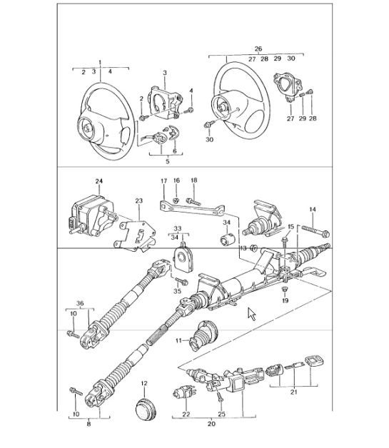 Diagram 403-05 Porsche Boxster 986/987/981 (1997-2016) Front Axle, Steering 