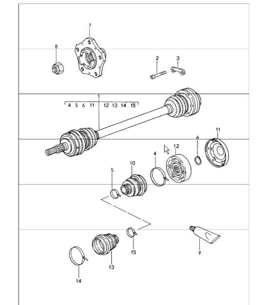 Diagram 501-05 Porsche Boxster 986/987/981 (1997-2016) Rear Axle