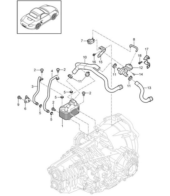 Diagram 360-000 Porsche Boxster 986/987/981 (1997-2016) Transmission