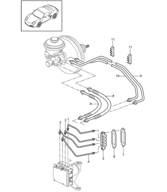 Diagram 604-005 Porsche Boxster 986/987/981 (1997-2016) Wheels, Brakes