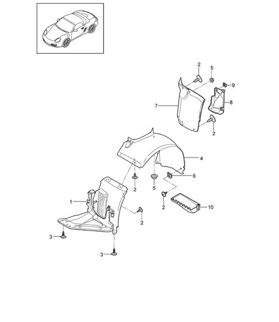 Diagram 801-075 Porsche Boxster 986/987/981 (1997-2016) Body