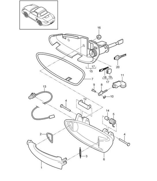 Diagram 804-020 Porsche Boxster 986/987/981 (1997-2016) Body