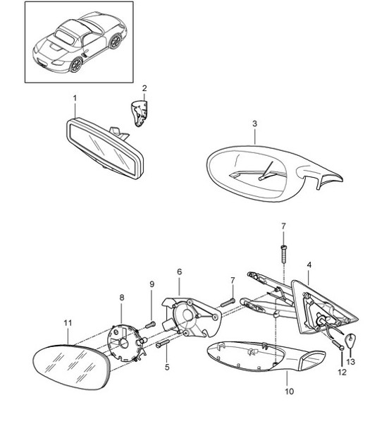 Diagram 809-010 Porsche Boxster 986/987/981 (1997-2016) Body