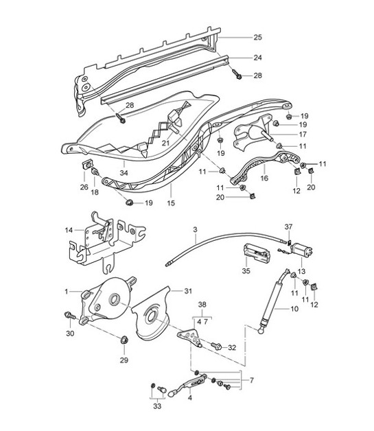 Diagram 811-012 Porsche Boxster 986/987/981 (1997-2016) Body