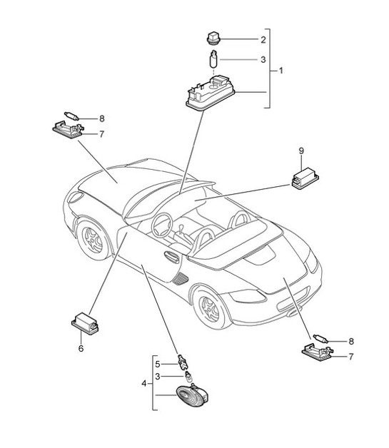 Diagram 903-004 Porsche Boxster 986/987/981 (1997-2016) Electrical equipment