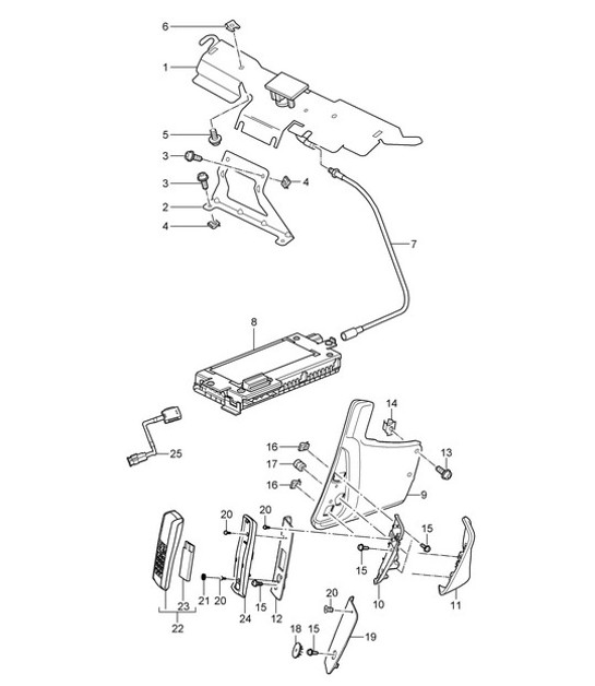 Diagram 911-010 Porsche Boxster 986/987/981 (1997-2016) Electrical equipment