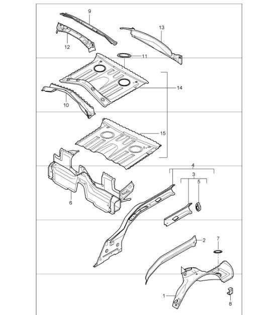 Diagram 801-35 Porsche Boxster 986/987/981 (1997-2016) Body