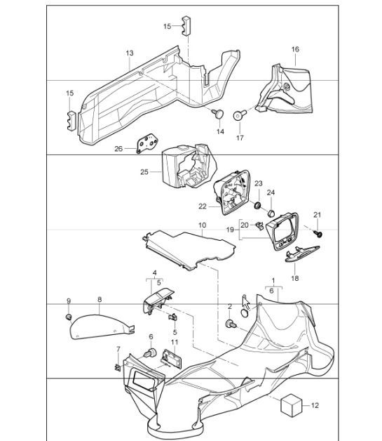 Diagram 807-01 Porsche Boxster 986/987/981 (1997-2016) Body