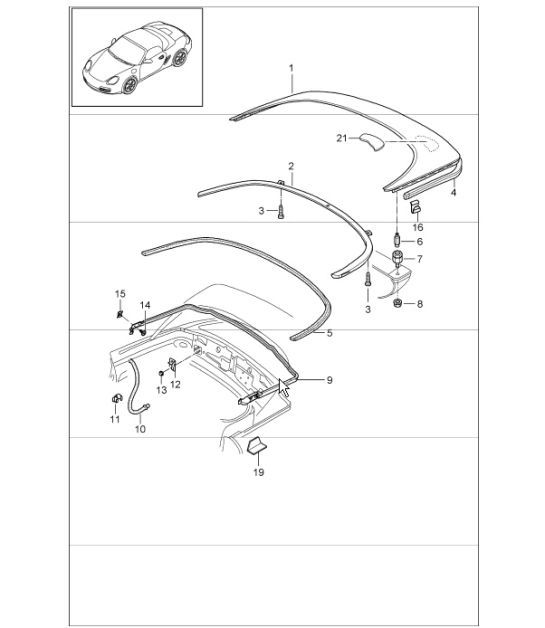 Diagram 811-13 Porsche Boxster 986/987/981 (1997-2016) Body